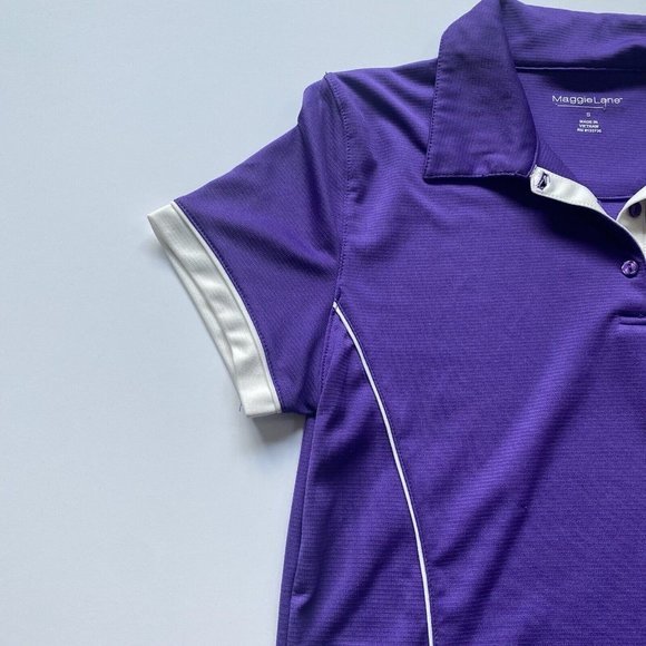 Maggie Lane Golf Polo Shirt Short Sleeve Button Closure Womens Size Small Purple - Picture 4 of 7